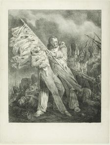 The Wounded Standard-Bearer, 1823–35. Creator: Hippolyte Bellangé
