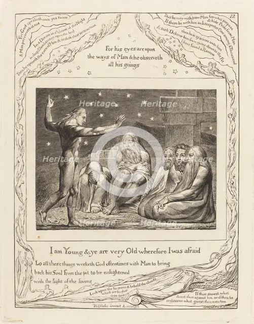 The Wrath of Elihu, 1825. Creator: William Blake.