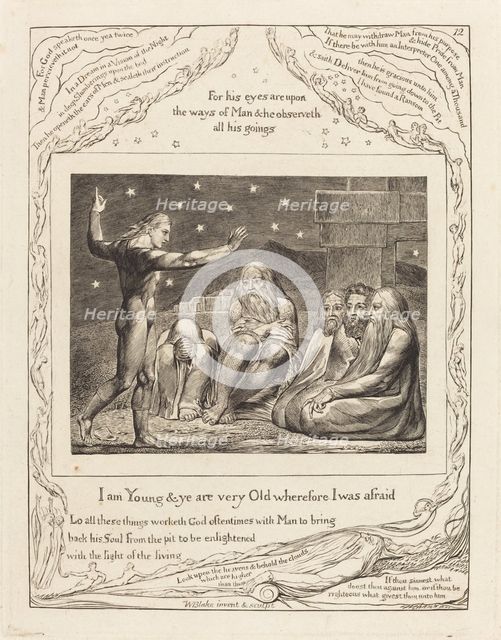 The Wrath of Elihu, 1825. Creator: William Blake.