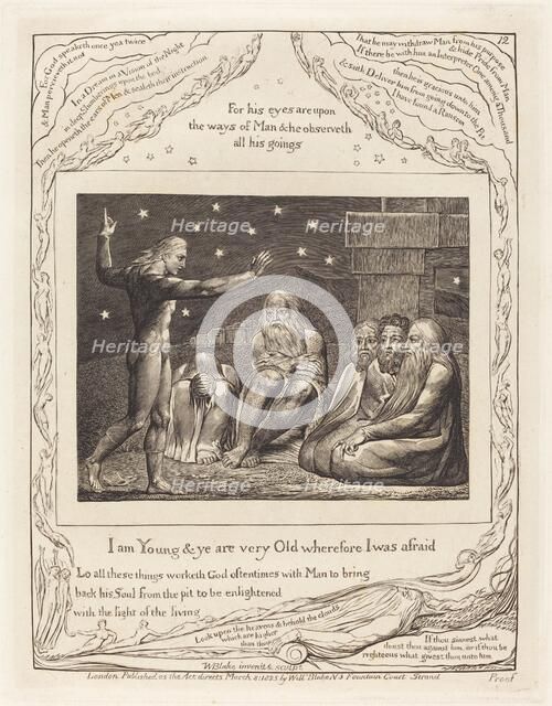 The Wrath of Elihu, 1825. Creator: William Blake.