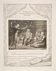 The Wrath of Elihu, from Illustrations of the Book of Job, 1825-26. Creator: William Blake