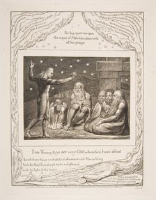 The Wrath of Elihu, from Illustrations of the Book of Job, 1825-26. Creator: William Blake