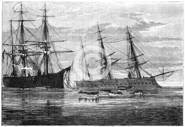 The wreck of HMS 'Vanguard', 19th century. Artist: Unknown