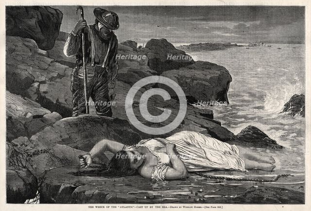 The Wreck of the "Atlantic" - Cast Up by the Sea, 1873. Creator: Winslow Homer (American, 1836-1910).