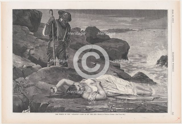 The Wreck of the "Atlantic" - Cast Up by the Sea (Harper's Weekly, Vol. XVII), ..., August 26, 1873. Creator: Unknown.