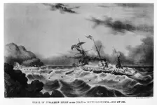 The wreck of the steamship Union on the coast of lower California, 1851 (1937).Artist: John Henry Bufford