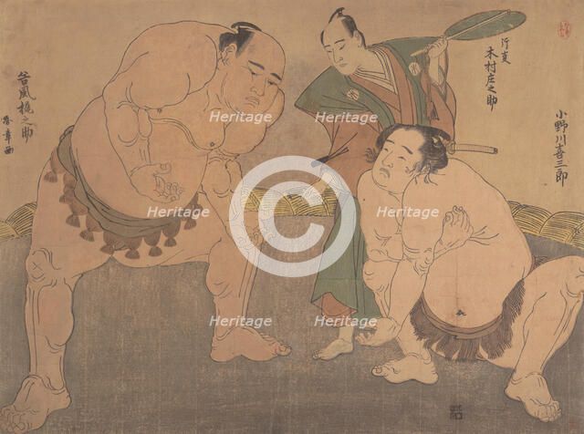 The Wrestlers, ca. 1785. Creator: Shunsho.