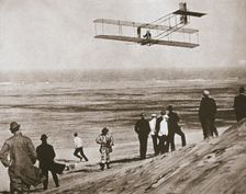 The Wright Brothers testing an early plane at Kitty Hawk, North Carolina, USA, c1903. Creator: Unknown