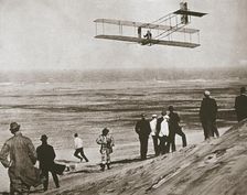 The Wright Brothers testing an early plane at Kitty Hawk, North Carolina, USA, c1903