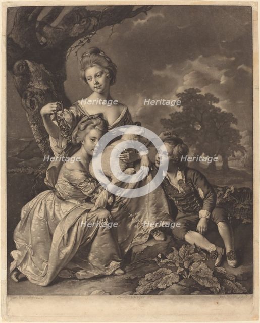 The Wright Family (The Bradshaw Children), 1769. Creator: Valentine Green.