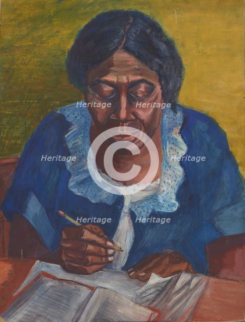 The Writing Lesson, ca.1935 - 1943. Creator: Morris Shulman.
