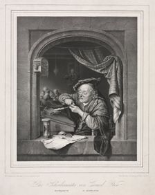 The Writing-Master of the Old Schoolmaster, 1836. Creator: Franz Seraph Hanfstaengl (German, 1804-1877)