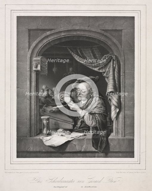 The Writing-Master of the Old Schoolmaster, 1836. Creator: Franz Seraph Hanfstaengl (German, 1804-1877).
