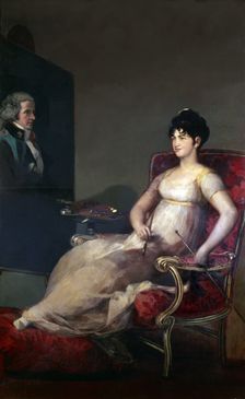 The XII Marchioness of Villafranca painting her husband, 1804. Creator: Goya y Lucientes, Francisco de (1746-1828)