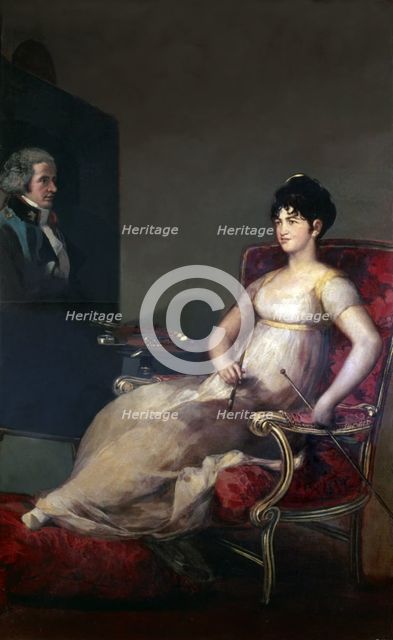 The XII Marchioness of Villafranca painting her husband, 1804. Creator: Goya y Lucientes, Francisco de (1746-1828) .