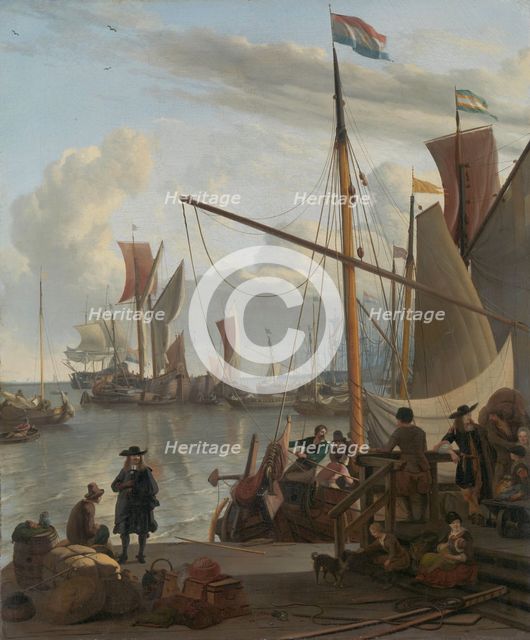 The Y at Amsterdam, seen from the Mosselsteiger (mussel pier), 1673. Creator: Ludolf Backhuysen I.