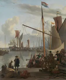 The Y at Amsterdam, seen from the Mosselsteiger (mussel pier), 1673. Creator: Ludolf Backhuysen I