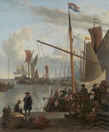 The Y at Amsterdam, seen from the Mosselsteiger (mussel pier), 1673. Creator: Ludolf Backhuysen I