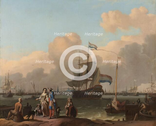 The Y at Amsterdam, with the Frigate 'De Ploeg', 1680-1708. Creator: Ludolf Bakhuizen.