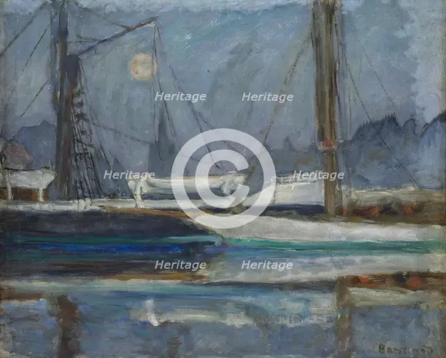The yacht basin at Deauville, c1910. Creator: Bonnard; Pierre (1867-1947).