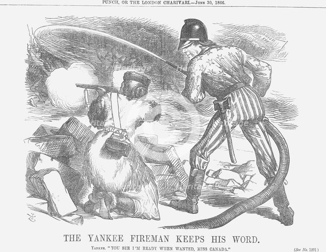 'The Yankee Fireman keeps his Word', 1866. Creator: John Tenniel.