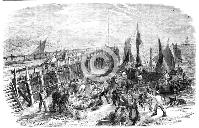 The Yarmouth Herring Fishery - Return of the Boats, 1856.  Creator: Walter Ray Woods.
