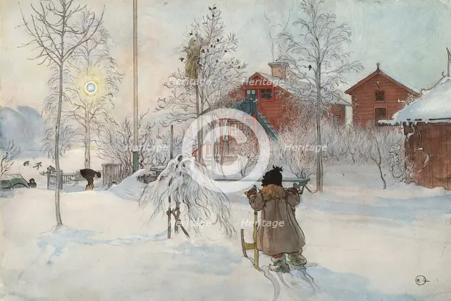 The Yard and Washhouse. From A Home (26 watercolours). Creator: Carl Larsson.