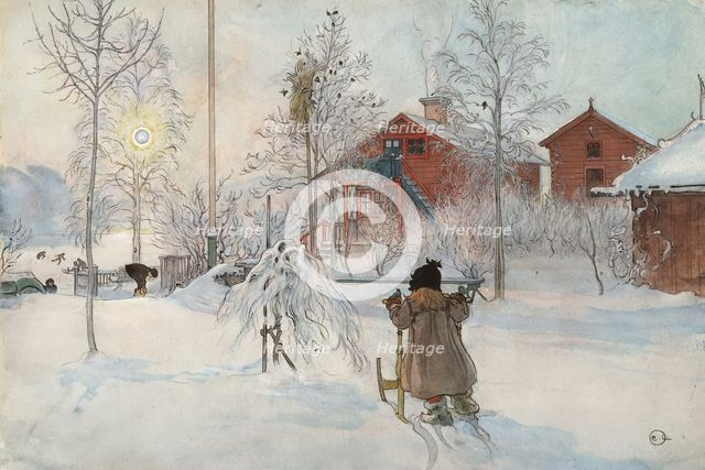 The Yard and Washhouse. From A Home (26 watercolours). Creator: Carl Larsson.