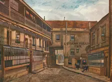 The Yard of the Queen's Head Inn, Borough Southwark, London, 1880 (1926) Artist: John Crowther