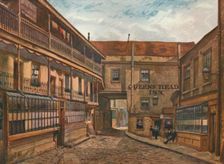 The Yard of the Queen's Head Inn, Borough Southwark, London, 1880 (1926) Artist: John Crowther