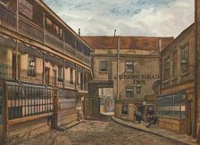 The Yard of the Queen's Head Inn, Borough Southwark, London, 1880 (1926) Artist: John Crowther