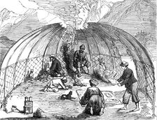 The Yarkund Mission: akoe or Kirgiz tent, occupied by the travelling party, 1874. Creator: Unknown