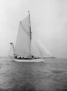 The yawl Colleen under way, 1912. Creator: Kirk & Sons of Cowes
