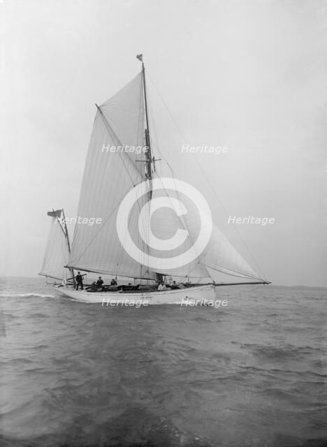 The yawl 'Colleen' under way, 1912. Creator: Kirk & Sons of Cowes.