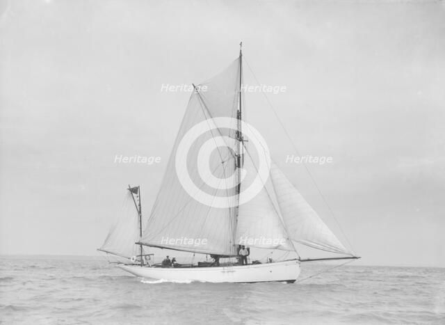 The yawl 'Colleen' under way, 1912. Creator: Kirk & Sons of Cowes.