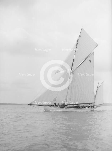 The yawl 'Celia' under way, 1913. Creator: Kirk & Sons of Cowes.