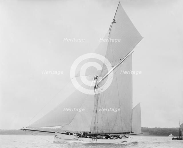 The yawl 'Gertrude' sailing close-hauled. Creator: Kirk & Sons of Cowes.