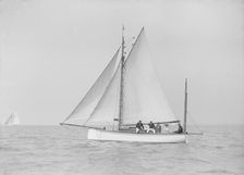 The yawl Heroine under sail, 1913. Creator: Kirk & Sons of Cowes