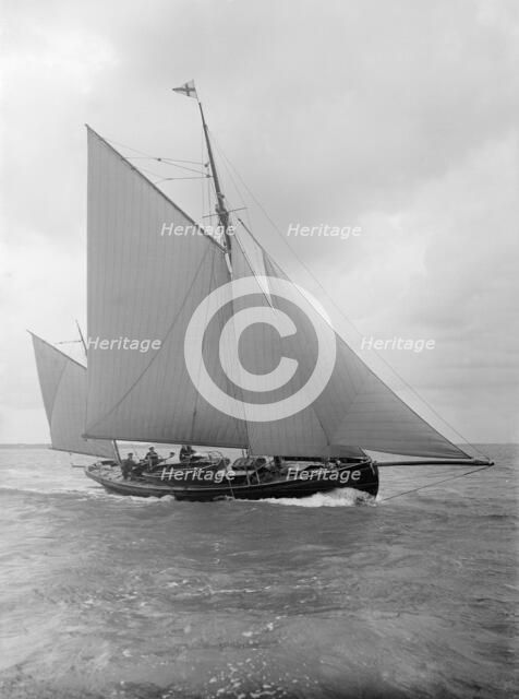 The yawl 'Moosk' under way, 1912. Creator: Kirk & Sons of Cowes.