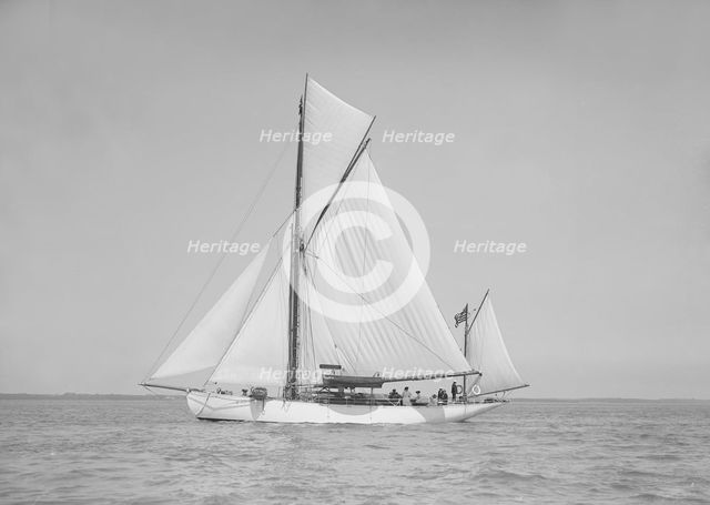 The yawl 'Suzanne' under sail, 1911. Creator: Kirk & Sons of Cowes.