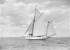 The yawl Pleiad under sail, 1911. Creator: Kirk & Sons of Cowes