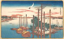 The Year's First Song of the Cuckoo at Tsukudajima, 1831., 1831. Creator: Ando Hiroshige