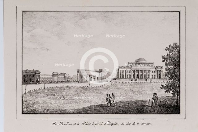 The Yelagin Palace at Saint Petersburg (Series Views of Saint Petersburg), 1820s. Artist: Pluchart, Alexander (1777-1827)