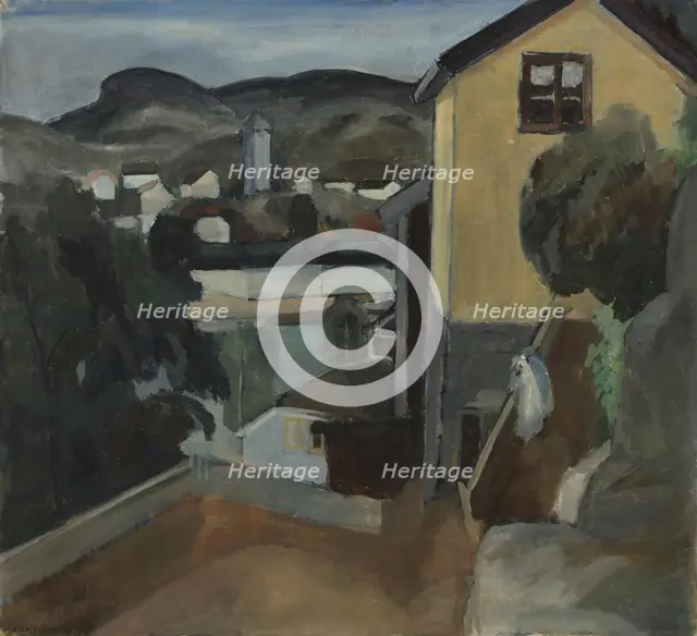 The yellow House in Risor, 1922. Creator: Otto Emil Johansen.