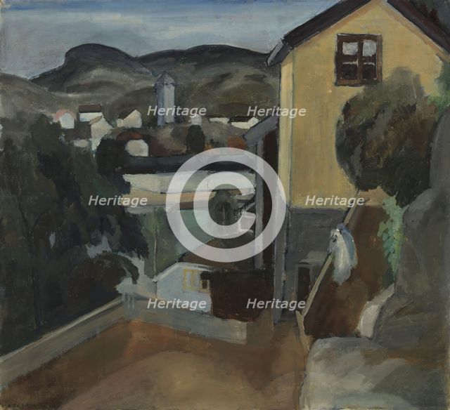 The yellow House in Risor, 1922. Creator: Otto Emil Johansen.