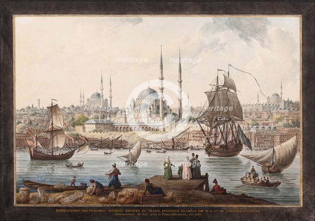 The Yeni Cami and the Port of Istanbul, Second Half of the 18th cen.. Artist: Hilair, Jean-Baptiste (1753-after 1822)
