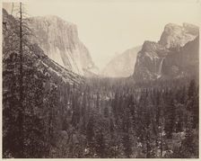 The Yosemite Valley from the Mariposa Trail, 1865-1866. Creator: Carleton Emmons Watkins
