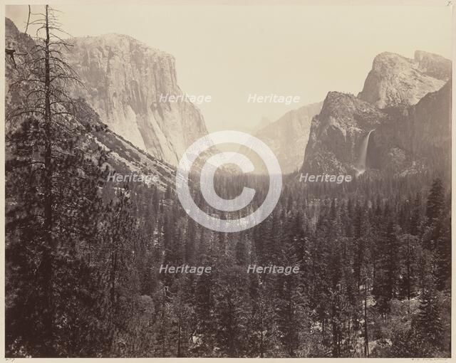 The Yosemite Valley from the Mariposa Trail, 1865-1866. Creator: Carleton Emmons Watkins.