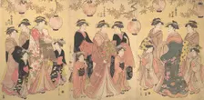 The Yoshiwara Parade in Autumn, ca. 1793. Creator: Hosoda Eishi