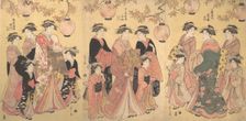 The Yoshiwara Parade in Autumn, ca. 1793. Creator: Hosoda Eishi